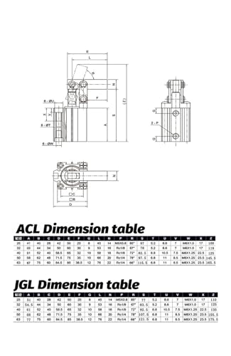 Cylindre de serrage pneumatique JGL-63 robuste avec fixation de compression