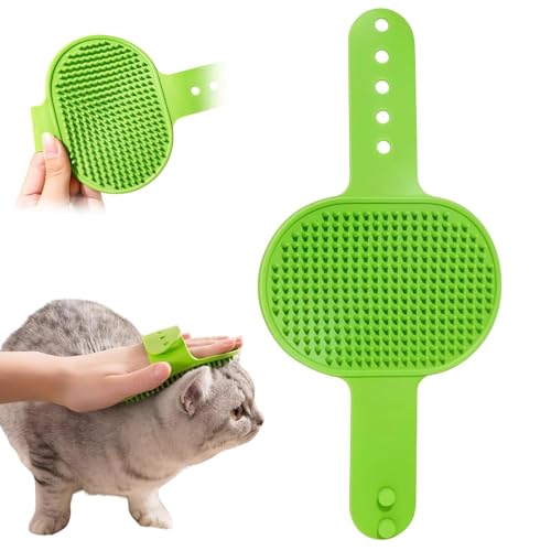 Silicone Grooming Strap Pad for Cats, 2026 New Cat Self Groomer Brush Adjustable Silicone Cat Self Groomer Brush, Multifunctional Combs Massager for Cats Tree Furniture Sofa Chair Legs (Green)
