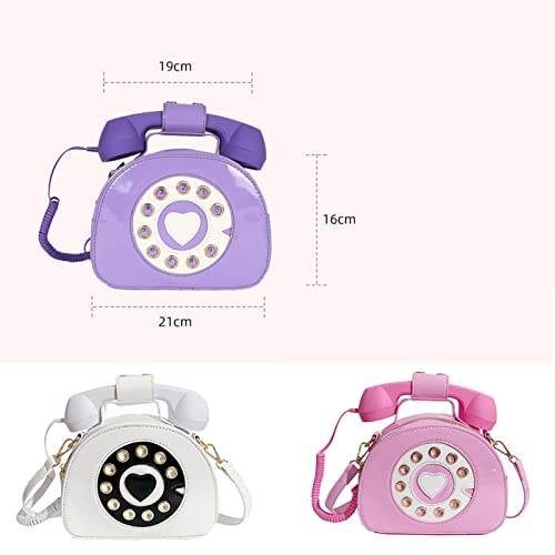 Yitengteng Women's Shoulder Bag,novelty Telephone Purse Simulation Rotary Phone Messenger Bag4