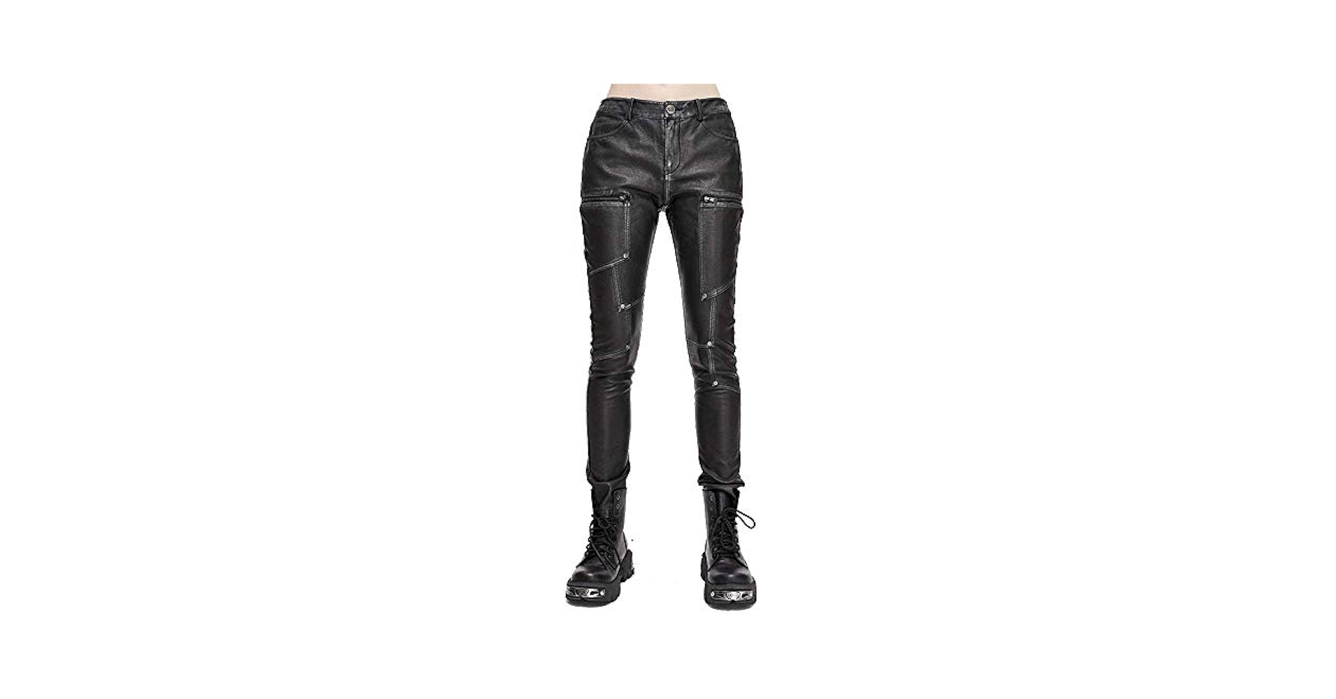 Amazon | [Devil Fashion] パンク女性レザーパンツロッククール