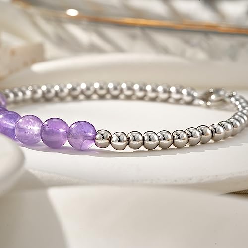 Back to School Gifts, Amethyst Bracelets, First Day of School/Kindergarten/Prek Bracelets GIfts for Girls, Mother Daughter ing Bracelets4