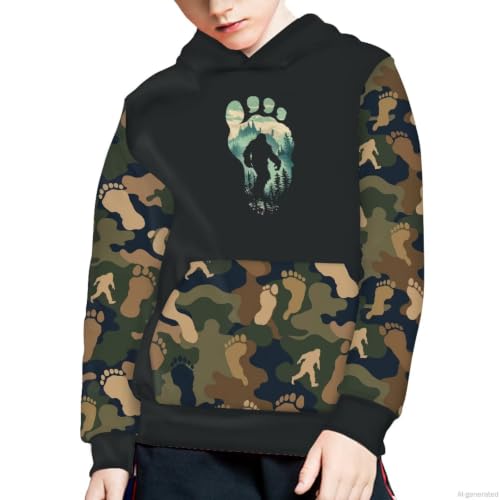 Image of WELLFLYHOM Boys Hooded Sweatshirts Hoodie Pullover Cool Graphic Crewneck Blouses Size 6-16