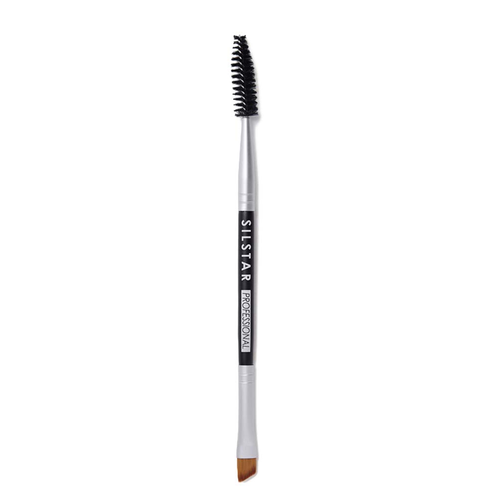 SILSTAR PROFESSIONAL DUAL EYEBROW BRUSH MADE IN KOREA BROW BRUSH AND SPOOLIE BRUSH SPB014