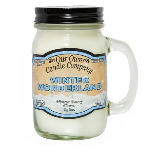 Our Own Candle Company, Winter Wonderland Scented Mason Jar Candle, 100 Hour Burn Time, Made in The USA - 13 Ounces