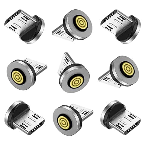 Raosky Magnetic Charging Tips 5pin Series (Micro Tips) 9pcs,Just Micro USB Tips Without Nylon Braided Magnetic Data Cords,Compatible for MicroAndriod SmartSeries.(Just 5pin Micro USB Tips,9Pack) Cover