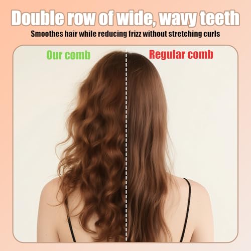 Peine desenredante dientes anchos para cabello rizado miniatura 6