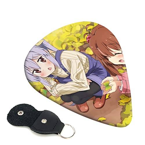 6枚セット ギターピック のんのんびより スタイリッシュ 3種厚さ0.46/0.71/0.96mm 6弦アコースティックギター、エレクトリックギター、ベース、バンジョー、マンドリン 6つのギターピックに適しています おにぎり型紛失防止 ギターアクセサリ A