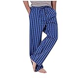 Karierte Pyjamahose für Herren Lang Schlafanzughose Loungehose Freizeithose Pyjamahose Baumwolle Flanell Polybaumwolle Schlafhose Pyjamaunteteil Casual Loungewear Nachtwäsche Hose Haushose