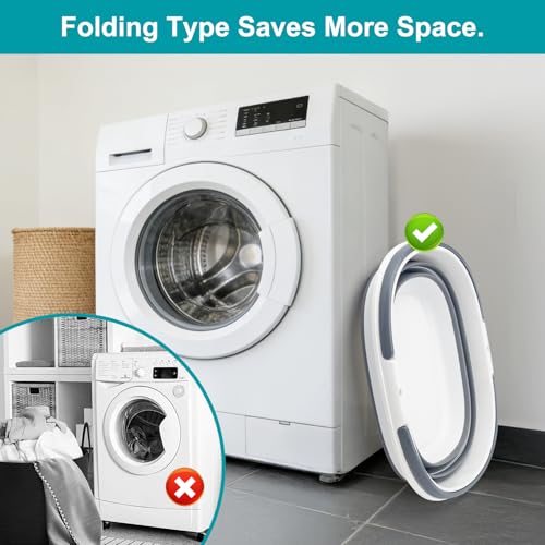 Seau à franges rétractable 16L en silicone avec doubles poignées - 4