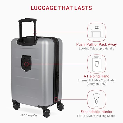 SwissGear 8020 Eclipse Collection Hardside Expandable Luggage – Ultimate Grey by SwissGear - Image 2