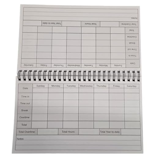 Weekly Time Clock Log Book – Wire-Bound 8.5" x 5" Work Hours Tracker