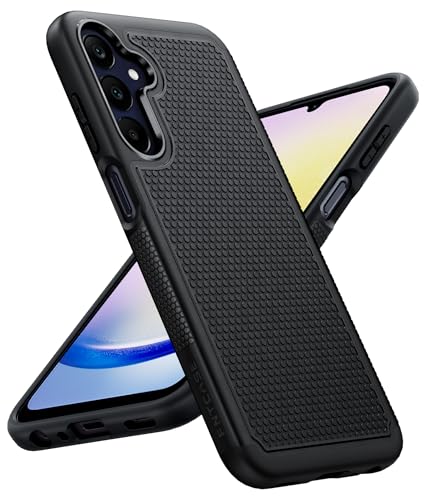 FNTCASE for Samsung A25 5G Phone Case: Dual Layer Shockproof Drop Protection - Galaxy 4G Military Grade Protective Cover Rugged Matte Heavy Duty Slim TPU - Black