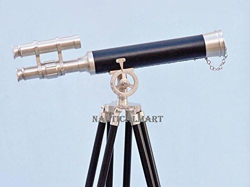 Nauticalmart Floor Standing Brushed Nickel with Leather Griffith Astro Telescope 50"