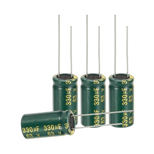 sourcing map 24Pcs Electrolytic Capacitor High Frequency 330UF 63V with Aluminum Radial Leads 10 x 20mm High Ripple Current Low Impedance