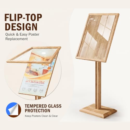 Soporte para póster de madera maciza antiarrugas con vidrio templado 4