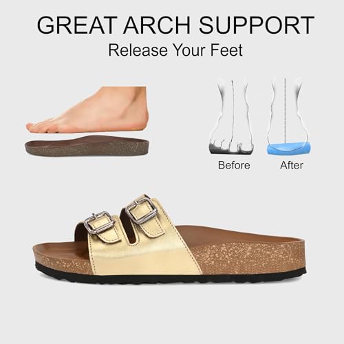 Image of Centrino Women's Berkin-Style Slip-On Sandals | Open Toe Design | Soft PU Footbed | Lightweight & Comfortable | Arch Support | On-Grip Sole | Casual Outdoor Wear (9228)