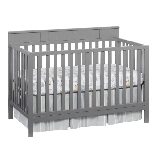 Oxford Baby Logan 4-in-1 Convertible Baby Crib, Dove Gray, GreenGuard Gold Certified