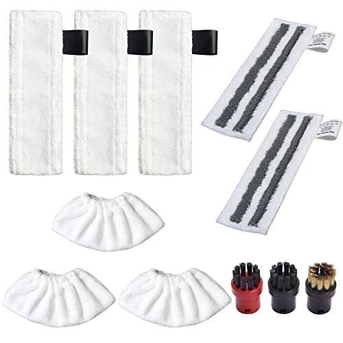AVAENZO Accessoire pour Karcher Easyfix SC2 SC3 SC4 SC5 Bonnettes Microfibre Lingettes Serpillière Chiffons Brosses à Buse Ronde pour Nettoyeur Vapeur Pièces de Rechange