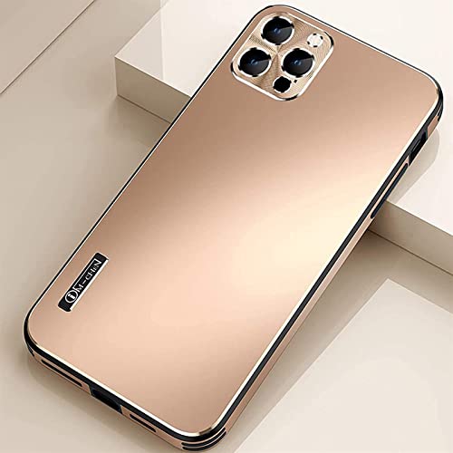 Eidkgd Shockproof Case For Iphone 12 Pro Max 6.7 Inch, Ultra Slim Full Body Protective Cover Hard Pc Back Cover With Tpu Bumper, Anti-Choc Anti-Scratch Phone Case For Iphone 12 Pro Max (Color : Gold #TOP29