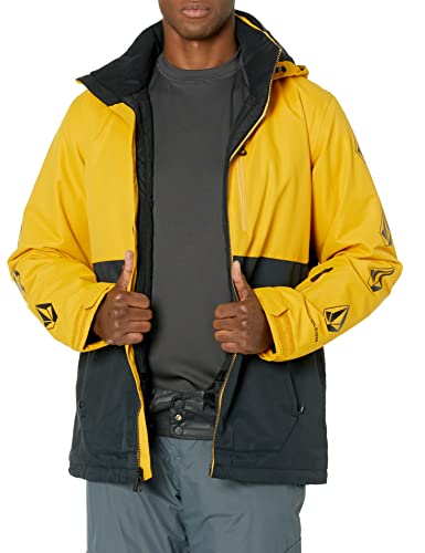 Volcom Jaqueta masculina de snowboard com isolamento Deadly Stones, Resina, ouro, G
