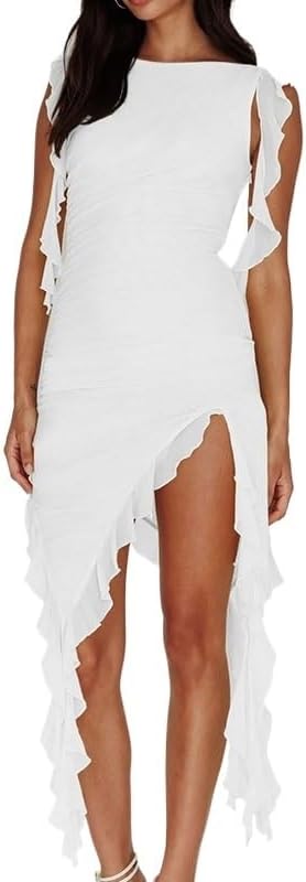 JSEIAJB Off-Shoulder Sleeveless High-Waisted Bodycon Dress Slimming Versatile Dress Party Wedding Fashion Gown with Side Zipper(Black-JoJo's Bizarre Adventure1,Medium)