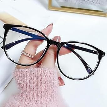 Blue Black Plastic Light Glasses for Women, Blue Light Glasses, Light Blocking Glasses, Computer Reading Glasses for Women Men,Vision Blue Light Blocking Glasses Vision
