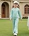 Mioglrie 5t 6t Girl Clothes 2Pcs Girls Sweatsuit Green Fall Outfits for Girls Kids Winter Sweatshirt Clothing Set Fashion Casual Flare Sweatpants