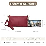 FORRICA Burgundy Clutch Bag for Women – Genuine Leather Cross Body Bag, Ladies Small Crossbody Phone Purse for Wedding, Evening & Party - Image 6