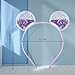 ZIRICHER Bear Ears Headband For Girls,Transparent Quicksand Sequin Bear Headbands Cute Hairband For Girls Kitty Ears Hair Hoop Bear Party Hair Accessories For Kids Gift, Standard