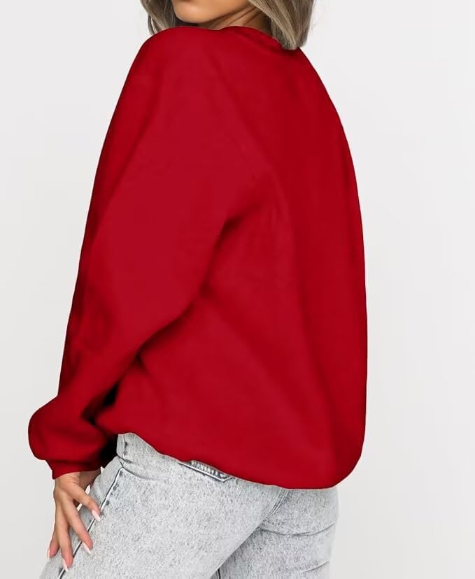 LACOZY Damen-Sweatshirt, langärmelig, Rundhalsausschnitt, lässiger Pullover, übergroß, lockerer Herbst-Top