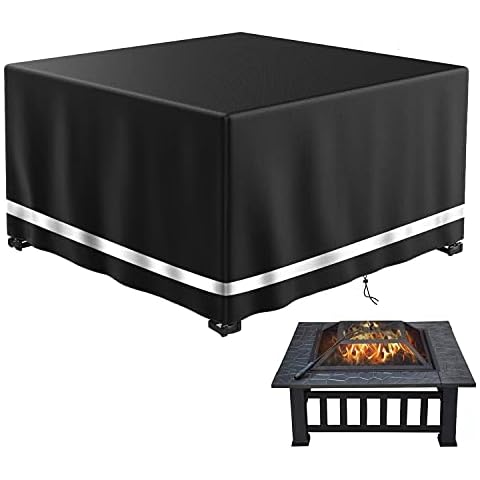 changshengda Fire Pit Cover Outdoor Waterproof Square,Firepit Cover Heavy Duty Waterproof Oxford Fabric with Garden Patio Heater Cover 85X85X45cm Cover