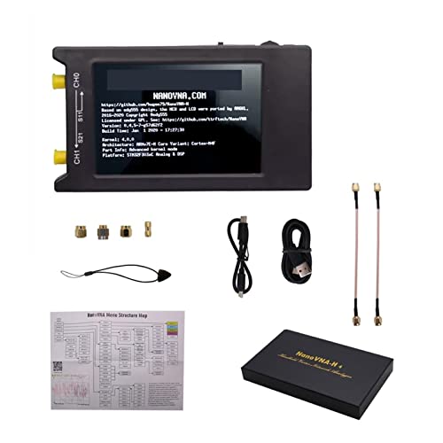 KONGMM Analizador de Espectro, Analizador de Red Vectorial VNA-H4 4. Pantalla de 0 Pulgadas 4.2 Versión de 1950 mAh Battery Vector Network Analyzer HF VHF UHF Analizador de Antena