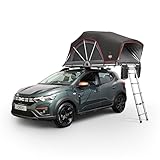 OEX Vertex Lite 130 Roof Tent with Integrated Foam Mattress & Foldaway Ladder, 2 Man, Darkened Bedroom, Panoramic Windows, High Compatibility, Car, Vehicle, Camping & Travelling, 6000mm HH, Grey