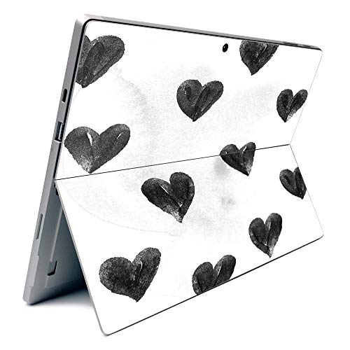 Image of MightySkins Carbon Fiber Skin for Microsoft Surface Pro 7 - Ink Hearts | Textured Carbon Fiber Finish | Easy to Apply, Remove, and Change Styles | Made in The USA