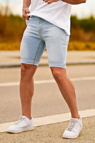 Short jean skinny denim extensible homme pour les journées d'été - 3
