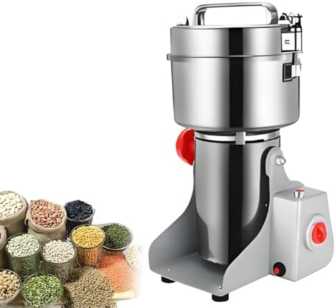 High-Speed 304 Stainless Steel Grain Mill - 4200W Electric Grinder for Dry Grains, Coffee, Beans, & Spices - Commercial 20kg/h Capacity, Efficient Powder Machine