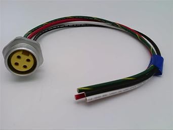 MIN-4FR-1 1 Foot Cable, 16 AWG, 4 Conductors, Aluminum OR Nickel Plated Brass, Female Receptacle, Front Mount 1/2 INCH-14 NPT, PRE-Wired Termination, PVC, Receptacle, Straight