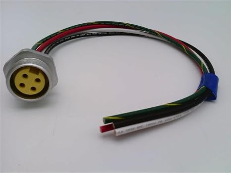 MIN-4FR-1 1 Foot Cable, 16 AWG, 4 Conductors, Aluminum OR Nickel Plated Brass, Female Receptacle, Front Mount 1/2 INCH-14 NPT, PRE-Wired Termination, PVC, Receptacle, Straight