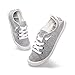 Womens Slip On Shoes, Comfort Canvas Sneakers with Low Top, Casual Fashion Shoes for Women Walking with Non Slip Rubber Outsole (Grey, 10)