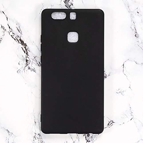 Huawei P9 Plus Case, Scratch Resistant Soft TPU Back Cover Shockproof Silicone Gel Rubber Bumper Anti-Fingerprints Full-Body Protective Case Cover for Huawei P9 Plus (Black)