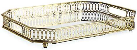 Sumnacon Vanity Cosmetic Makeup Mirror Tray Jewelry Trinket Tray for Dresser Bathroom Bedroom Countertop Organizer