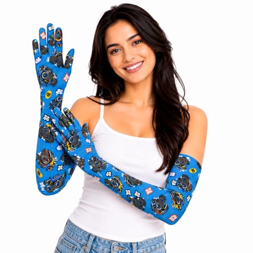 Image of Khillayox Cotton Sun Protection Printed Full Hand Long gloves for Women| UV Protection Sleeves Perfect for Cycling, Driving, Running, Football & Outdoor Activities- Pair of 1