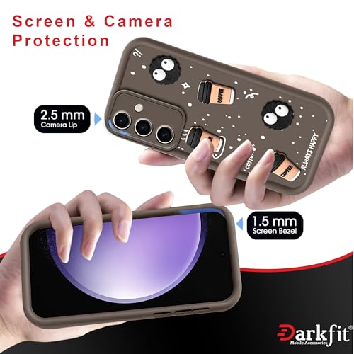 Image of Back Case Cover Compatible with Samsung Galaxy S24 FE 5G | Cute Fun Cartoon Ball 3D Coffee Silicone Case | Body Protection | Camera Protection | Shock Proof | Color Brown | Pack of 1 |