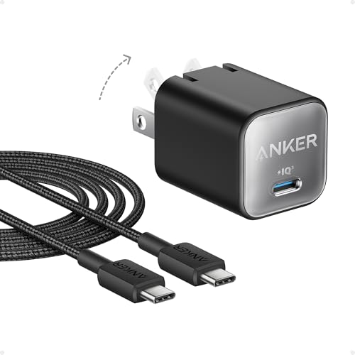 Anker Nano USB C Charger Block, 30W PIQ 3.0 Foldable iPhone Charger Fast Charging for iPhone 17/16 Series, Galaxy, iPad, Compatible with MagSafe