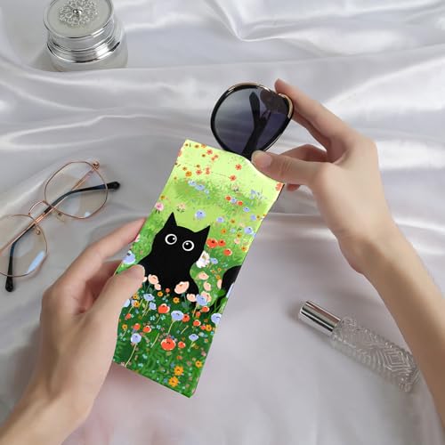 Image of Anikathy 2Pcs Sunglass Eyeglass Glasses Case Soft PU Leather with Cleaning Cloth Cute Glasses Pouch Bag for Men Women Girs