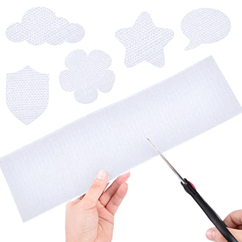 Image of 4 Inch x 18 Feet White Adhesive Hook Loop Tape Heavy Duty, Multi-Purpose Carpet Anti Slip Rug Gripper, Double Sided Hook Loop Rolls, Couch Cushion Grip, Bulk Sticky Straps Wall Hanging Strips | Bulk Sticky Back hook loop tape, Apply No Punching Wall Mounting, Keep Carpet Socket in Place at Home and Office