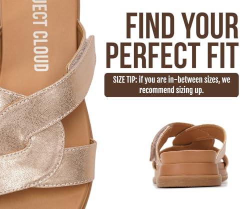 Image of Project Cloud Wedge Sandals for Women 2026 - Comfortable Soft & Plush Insole Strappy Womens Sandals with Lightweight and Non-Slip Durable Outsole