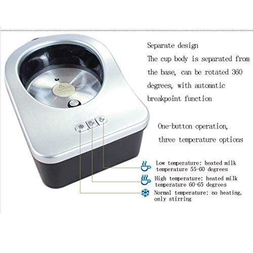 LWX Espumador de Leche Vaporizador de Leche eléctrico, Hecho de Acero Inoxidable Se Puede Calentar Espumador líquido con… - Imagen 3