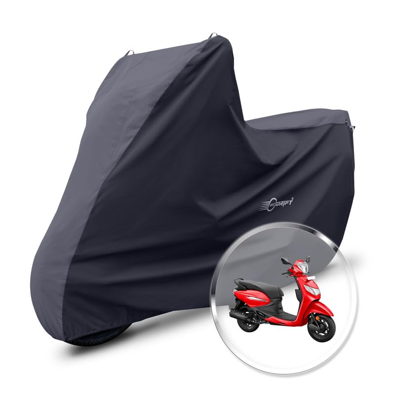 Image of Neodrift 'SuperMax' Bike Cover Suitable for Hero Pleasure (All-Weather Motorcycle Protection, Water & UV Resistant, Dustproof, Windproof) (Colour: D.Gray - Black)