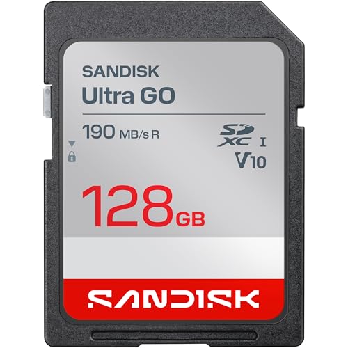 Image of SANDISK 128GB Ultra Go SD Card UHS-I, Up to 190MB /s Read Speed, Full HD Video Recording, Memory Card for DSLR and Mirrorless Camera, 10-Year Warranty